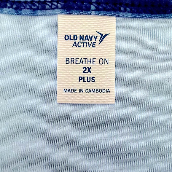 Old Navy Breathe Cross-Front Plus Sleeveless Jumpsuit 2X Navy Tie-Dye - Picture 11 of 12